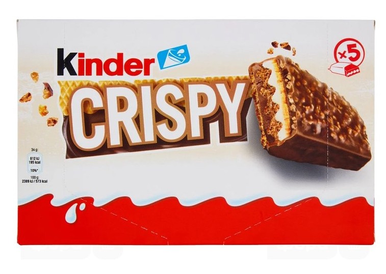 Kinder Crispy Wafer, Chocolate & Hazelnut Bar 